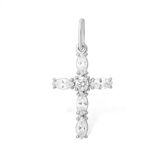 Крест с фианитом из серебра