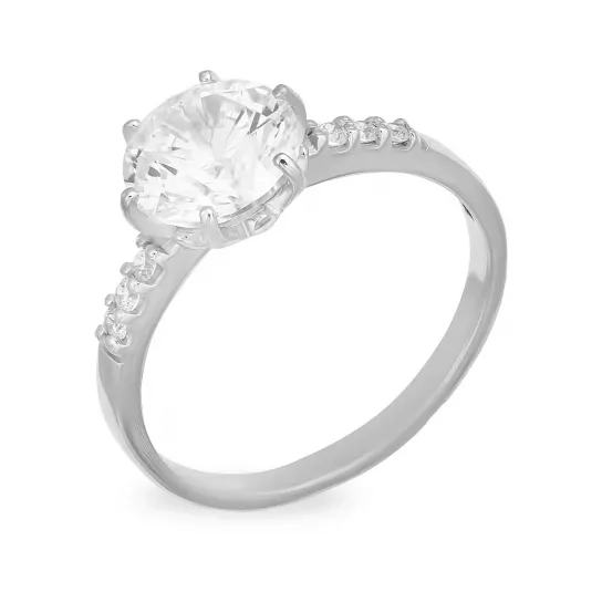 Кольцо с фианитом из серебра