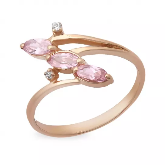 Кольцо с фианитом из золота