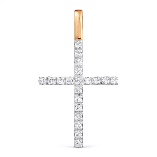 Крест с фианитом из золота