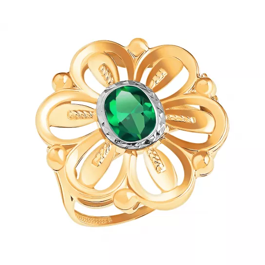 Кольцо с фианитом из золота