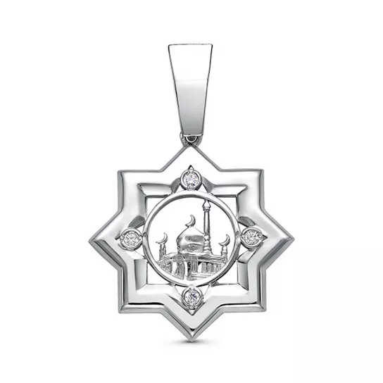 Подвеска с фианитом из серебра