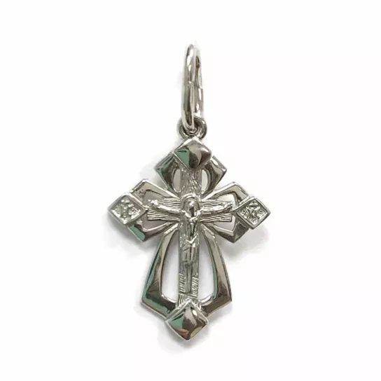 Крест с фианитом из серебра