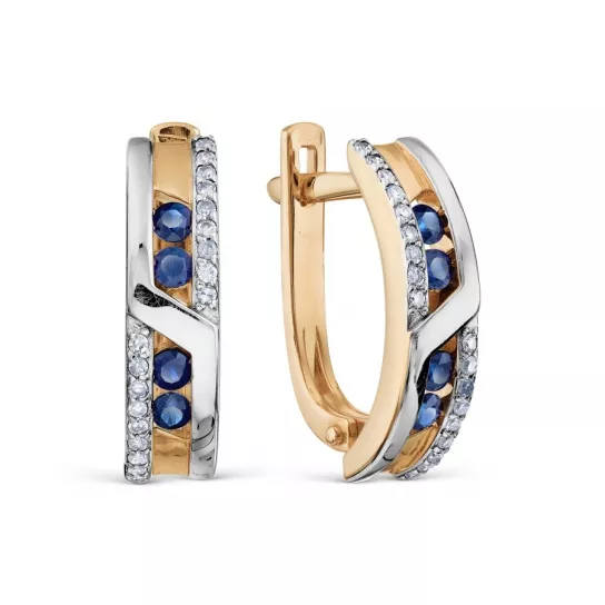 Серьги с бриллиантами из золота