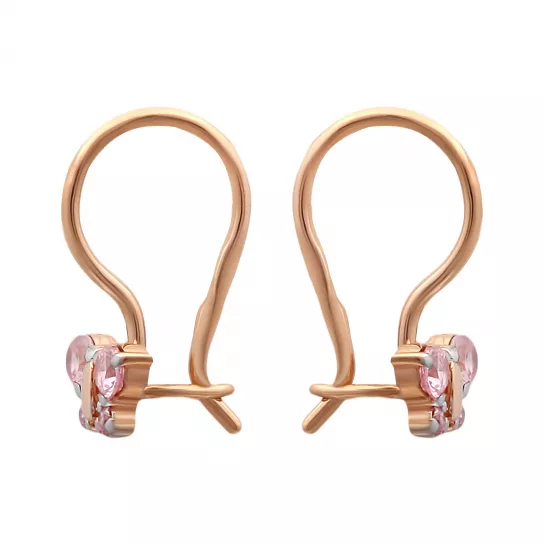 Серьги с фианитом из золота