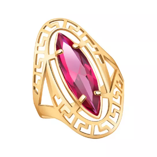 Кольцо с фианитом из золота