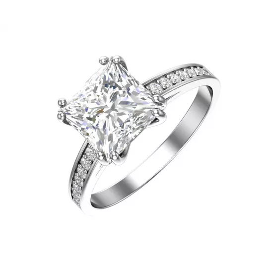 Кольцо с фианитом из серебра