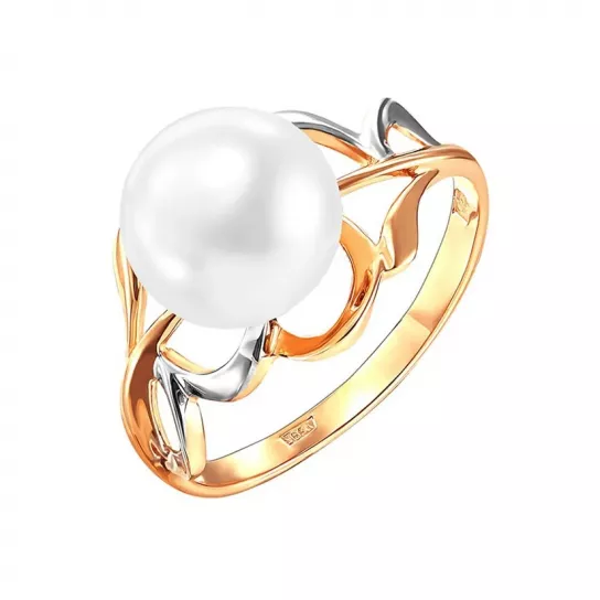 Кольцо с жемчугом из золота