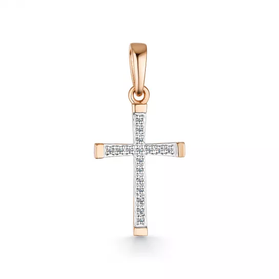 Крест с бриллиантами из золота
