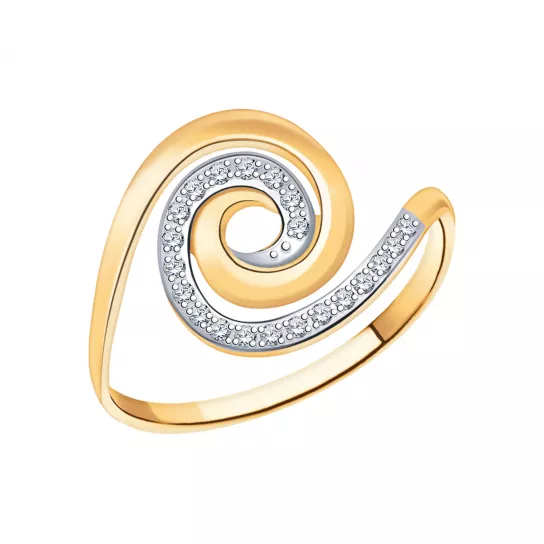 Кольцо с фианитом из золота