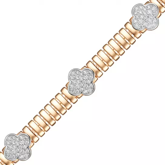 Браслет с фианитом из золота