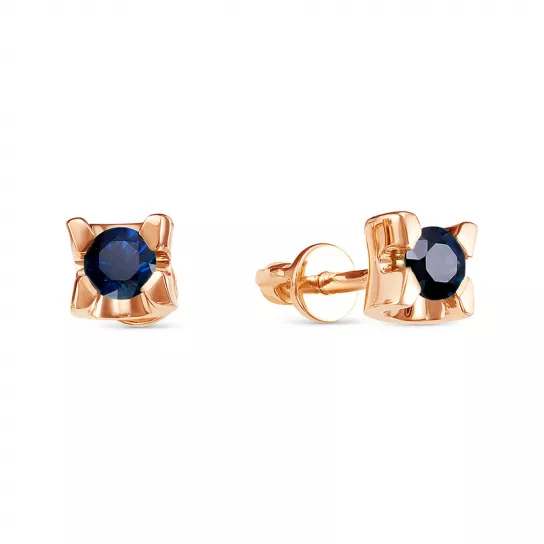 Пусеты с сапфиром из золота