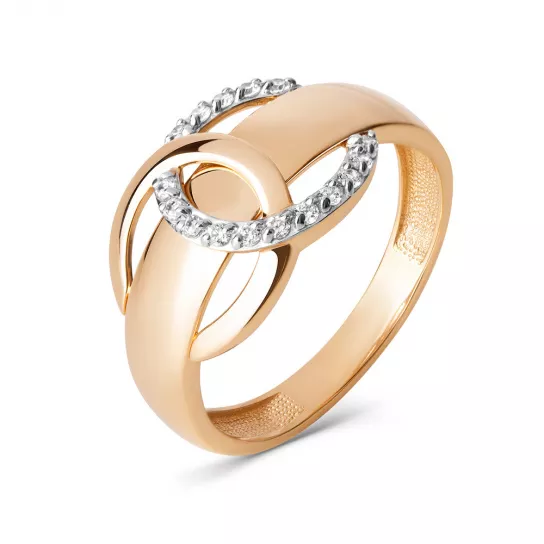 Кольцо с фианитом из золота