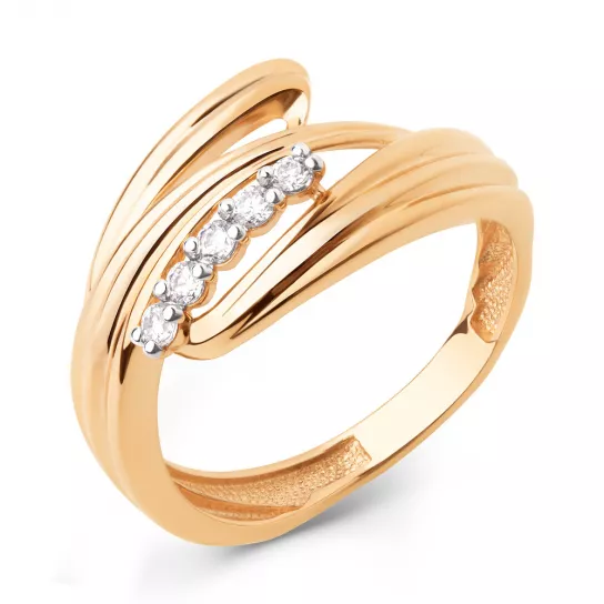 Кольцо с фианитом из золота