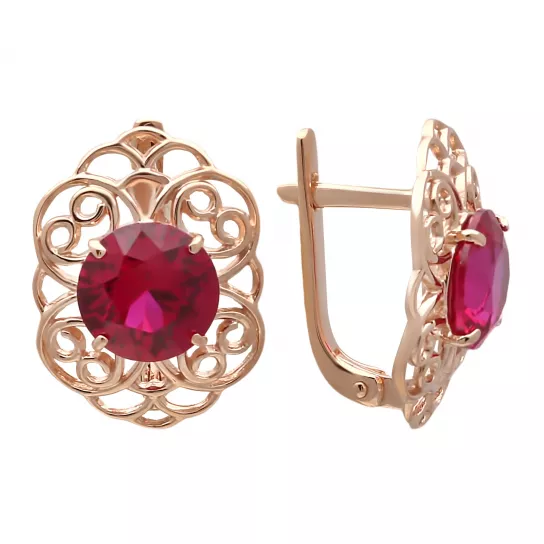 Серьги с корундом из золота