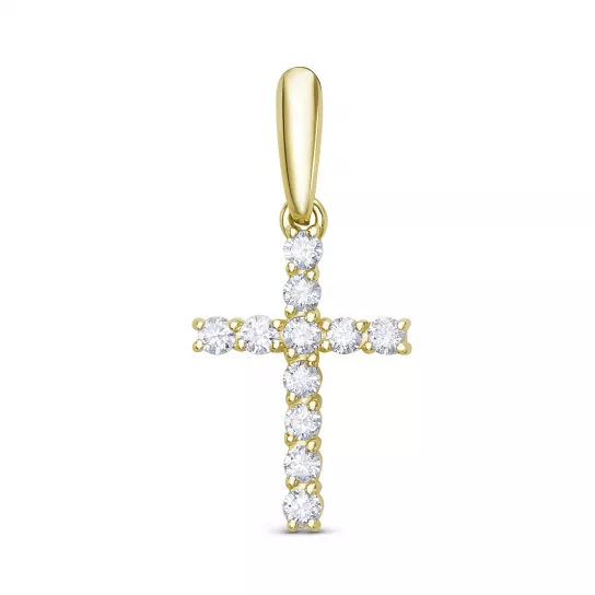 Крест с бриллиантами из золота