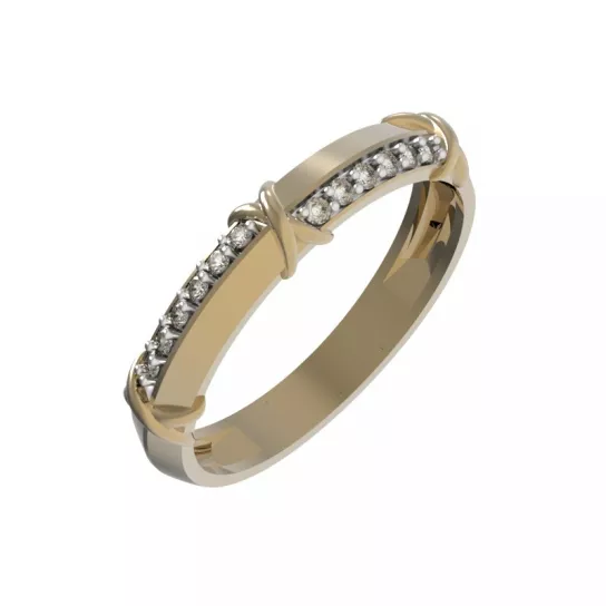 Кольцо с фианитом из золота