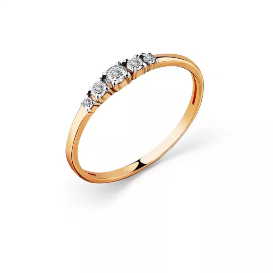 Кольцо с фианитом из золота