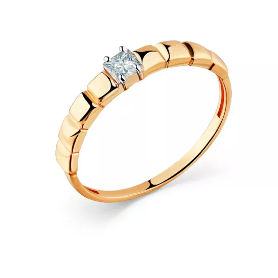 Кольцо с фианитом из золота