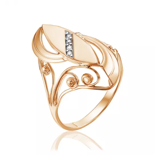 Кольцо с фианитом из золота