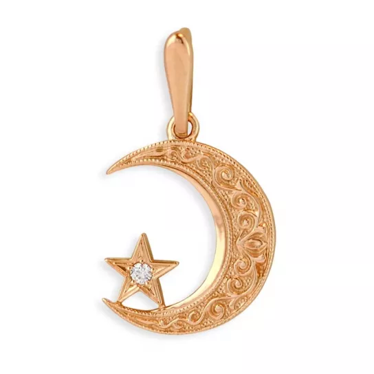 Подвеска мусульманская с фианитом из золота