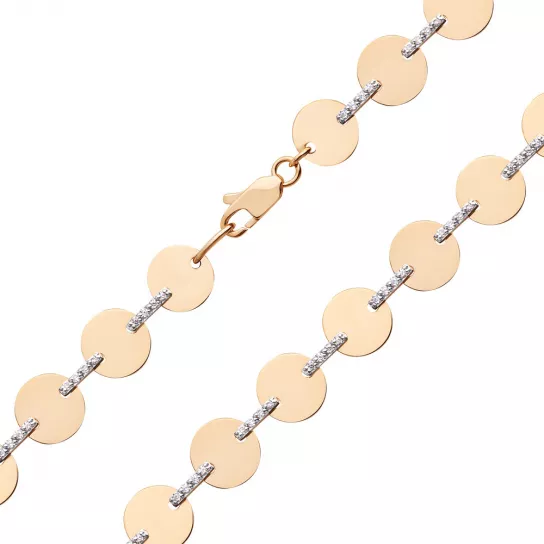 Браслет с фианитом из золота