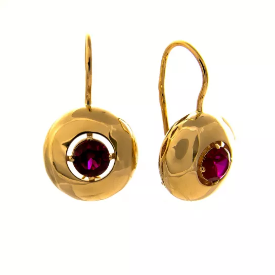 Серьги с фианитом из золота