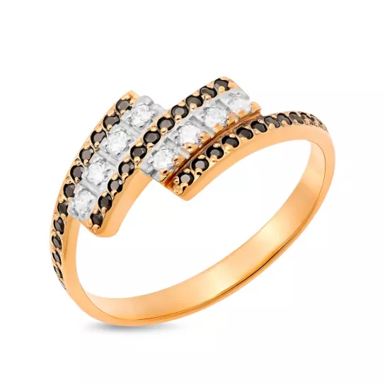 Кольцо с фианитом из золота